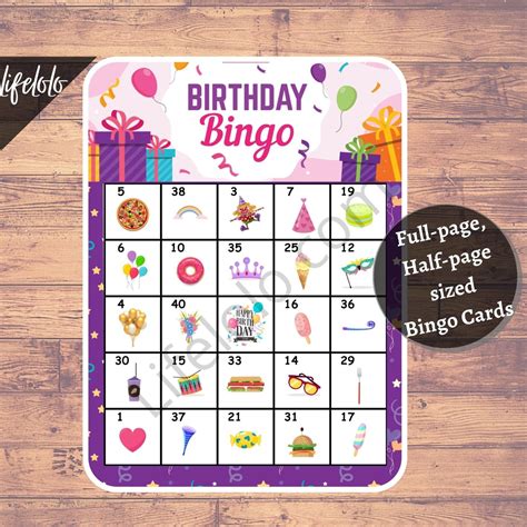 happy birthday bingo game birthday games bingo cards  kids