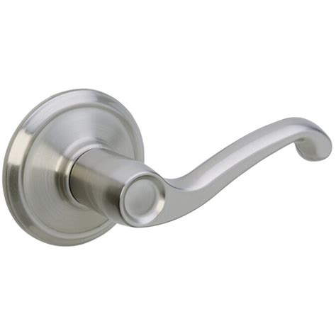 schlage  flair satin nickel left handed dummy door handle   door handles department