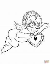 Cupid Coloring Valentine Pages Printable Drawing Supercoloring Getdrawings sketch template