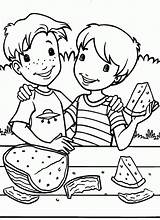 Coloring Eating Watermelon Pages Clipart Children Holly Hobbie Boys Clip Lemonade Library Popular Coloringhome sketch template
