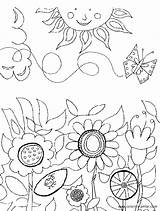 Colorat Coloring Flori Paisagem Jardim Planse Soarelui Floarea Fiore Colorare P61 Tela Borboleta Disegni Encantado Desene Jardin Blumen Jardines Bambini sketch template