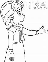 Elsa Coloring Frozen Pages Little Disney Pixar Fun sketch template
