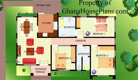 bedroom house floor plans  ghana review home