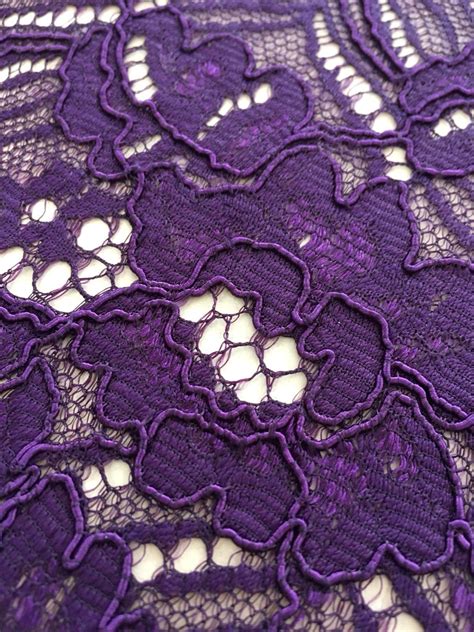 purple lace fabric embroidered lace french lace wedding etsy