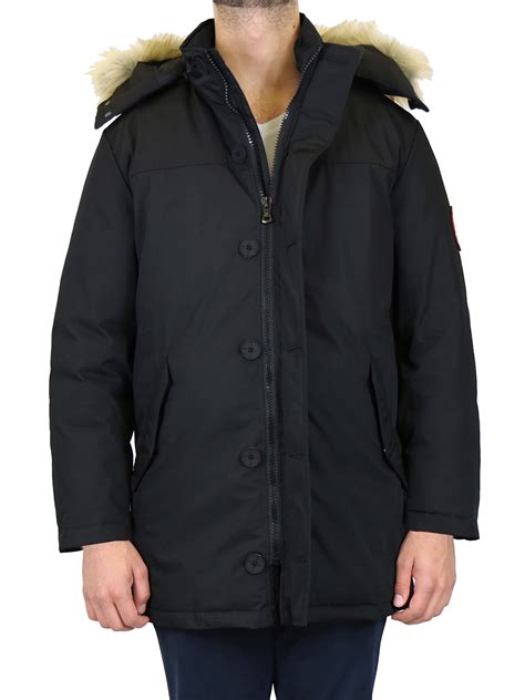 mens heavyweight parka jacket coat  detachable hood walmartcom