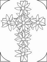 Coloring Pages Crosses Cross Flowers Adult Adults Printable Getcolorings Color Print sketch template