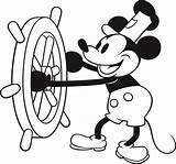 Mickey Mouse Willie Steamboat Disney Boat Clipart Drawing Steam Coloring Cartoon Pages Drawings Choose Board Steamship Retro sketch template