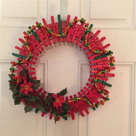 christmas wreath clothespin wreath christmas clothes