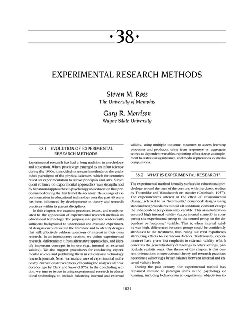 methodology sample  experimental research writing chapter