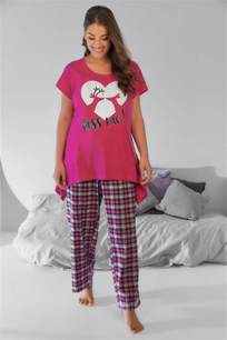Pink Kiss Me Deer Print Pyjama Set Plus Size 16 To 36