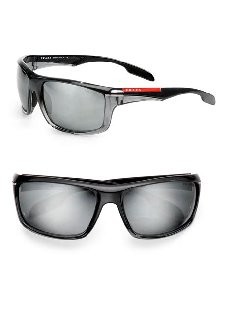 Prada Sport Wrap Sunglasses In Black For Men Lyst