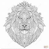 Coloring Zentangle Lion Pages Zen Adults Printable Ethnic Adult Print Animal Color Kids Cool Para Colorear Dibujos Getcolorings Clipart Dibujo sketch template
