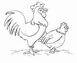 Coloring Pages Chicken Chickens Hen Two Printable Kids Template Pitara Preschoolers Color Line Child sketch template