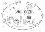 Coloring Microbes Space sketch template