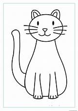 Cat Coloring Printable Easy Pages Kids Clipart Drawing Template Face Sheets Colouring Print Cats Outline Clip Animal Book Templates Animals sketch template