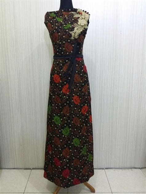 desain long dress batik modern gaun batik gaun model pakaian