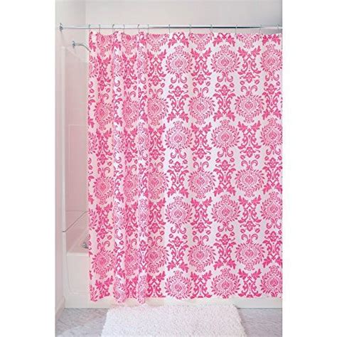Interdesign Damask Fabric Shower Curtain 72 X 72 Hot Pi