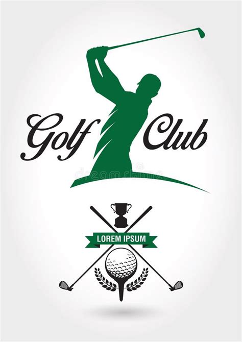 golf club logo  icon stock vector illustration  layered