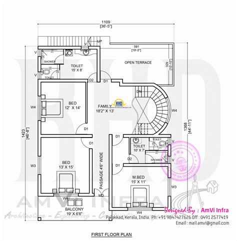 bedroom house plans  kerala single floor top style