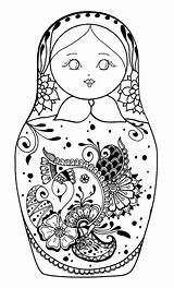 Coloring Russian Coloriage Dolls Visiter Russe Poupée Pages Matryoshka sketch template