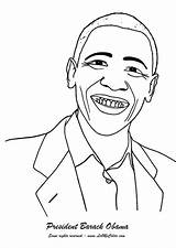 Obama Coloring Barack President Usa Color sketch template