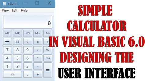 create  simple calculator  microsoft visual basic  youtube