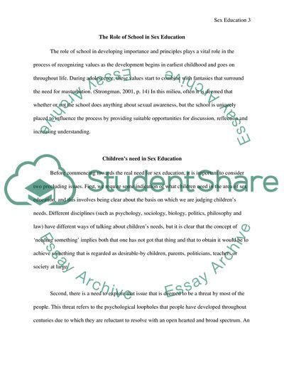 the importance of sex education essay example topics and well written