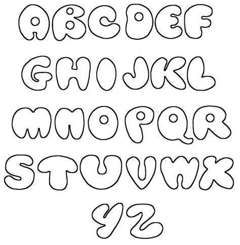 printable bubble letters printable alphabet stenciling