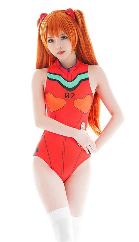 maillot de bain body rouge cosplay evangelion eva 02 soryu asuka langley japan attitude