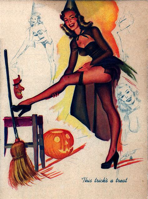 a trick or treat bag of halloween vintage pin up girls autumn in virginia