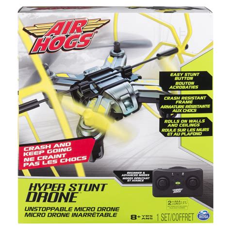 amazoncom air hogs hyper stunt drone unstoppable micro rc drone yellow toys games
