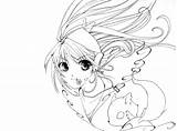 Anime Coloring Pages Wings Girl Template Wing Chibi Phoenix Cute Lineart Deviantart sketch template