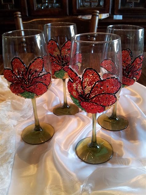 Beautifully Decorated Wine Glass These Glasses Can Be Made In Any