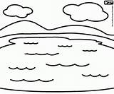 Lago Pintar Estanque Colorare Ninos Ausmalbilder Wolken Paisaje Paesaggi Malvorlagen Landschaft Landschap Paesaggio Twee Clouds Nubes Wasserlandschaften Designlooter Landschappen sketch template