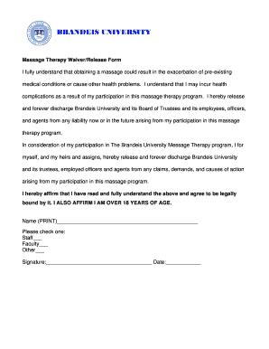 therapeutic waiver fill  printable fillable blank pdffiller