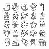 Christmas Icon Icons Set Coloring Doodles Pages Easy Xmas Drawings Behance Simple Tracing Outline Want Show Choose Board sketch template