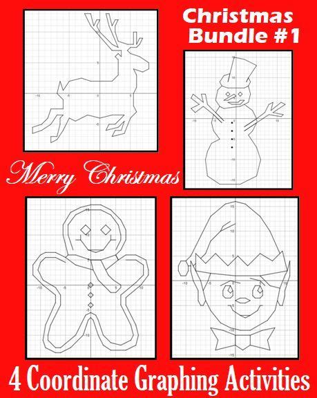 christmas bundle   coordinate graphing activities graphing