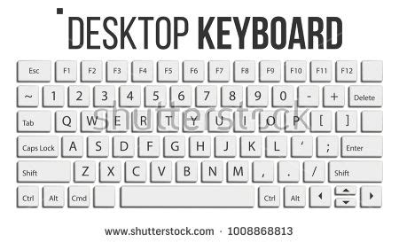 keyboard isolated layout template classic keyboard white buttons