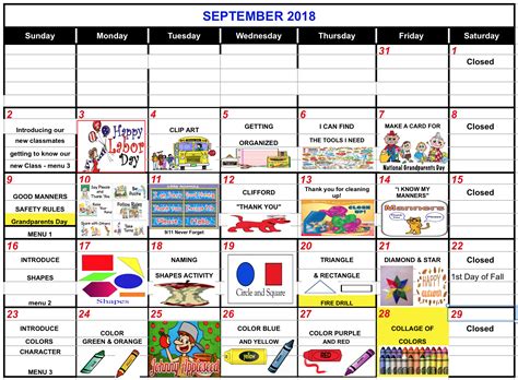great beginnings preschool september calendar great beginnings preschool