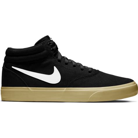 Nike Sb Charge Mid Canvas Shoe Black White Gum Underground Skate