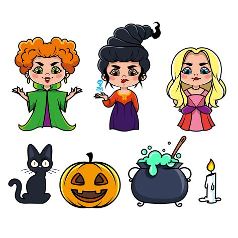 hocus pocus characters clipart png halloween clipart fairy etsy