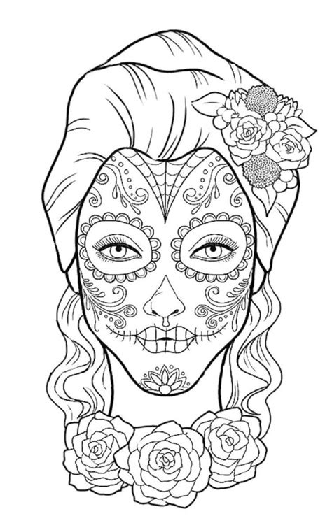 day   dead masks coloring pages uxbe