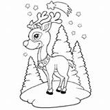 Rudolph Clipart Coloring Illustration Deer Reindeer Pages Royalty Surfnetkids Visekart Top sketch template