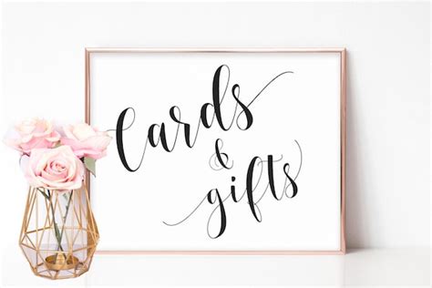 cards  gifts sign printable gift table sign cards sign