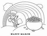 March Coloring Pages Kids Printable Rainbow Sheet St sketch template