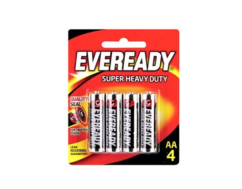 Eveready Super Heavy Duty 1215 Bp4 Battery Size Aa 4s Batteries
