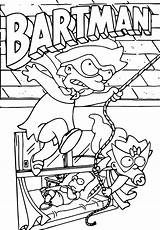 Bartman Bart Para Colorear Simpson Coloring Pages Simpsons Originales Páginas Wears Superhero Cape Mask Krusty sketch template