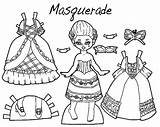 Coloring Pages Dress Dresses Doll Masquerade Barbie Fashion Dressed Princess Wedding Outfit Mask Getting Getcolorings Color Printable Print Prom Getdrawings sketch template