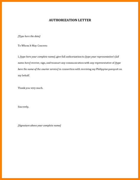 sample authorization letter philippines