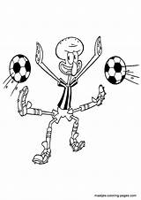 Spongebob Coloring Pages Soccer Squidward Playing Ball Colouring Maatjes Squarepants Christmas Print Want Loaded Version Click Will Library Clipart Cartoons sketch template